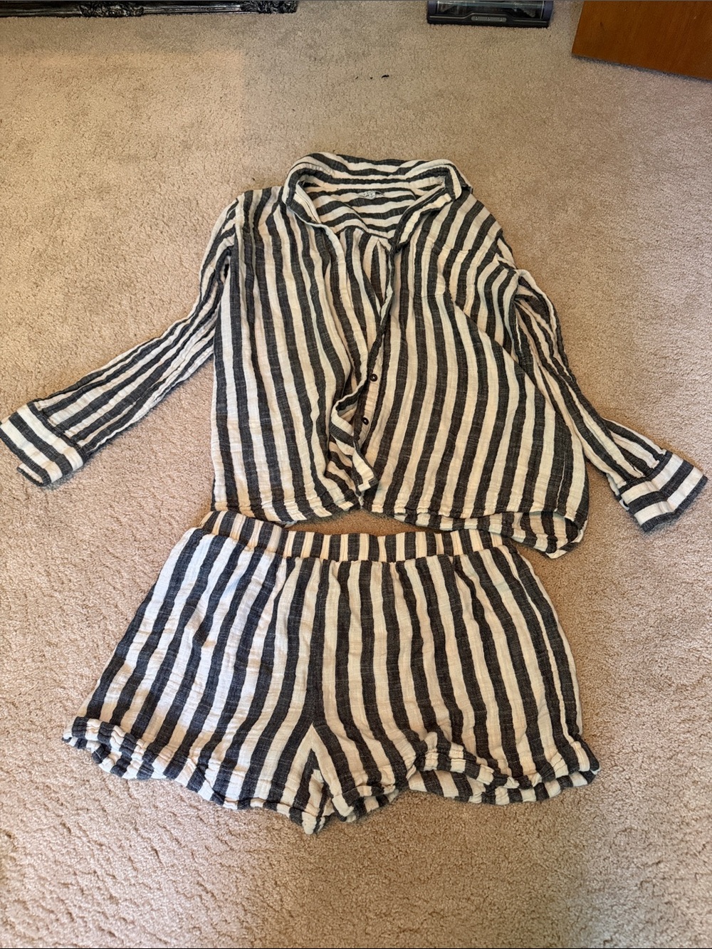 Z Supply grey and Cream Striped SET!